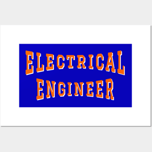 Electrical Engineer in Orange Color Text Posters and Art